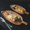 Wood Leaf Shaped Tray Large Size Food Storage Platter Elegant Teas Snacks Sushi Serving Plate for Kitchen Dining