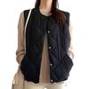 Baobird Sleeveless Down Argyle Quilted Warm Plus Solid Cold Everyday Spring Women's Vest, Lightweight, Padded, Pattern, Open-Front, Top, Innerwear,