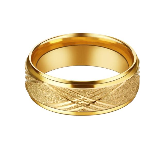 Mens 8mm Stainless Steel Rings Rhinestone Finger Ring for Couple Lover Engagement Wedding Rings Trendy Jewelry Size 6.5-11.5