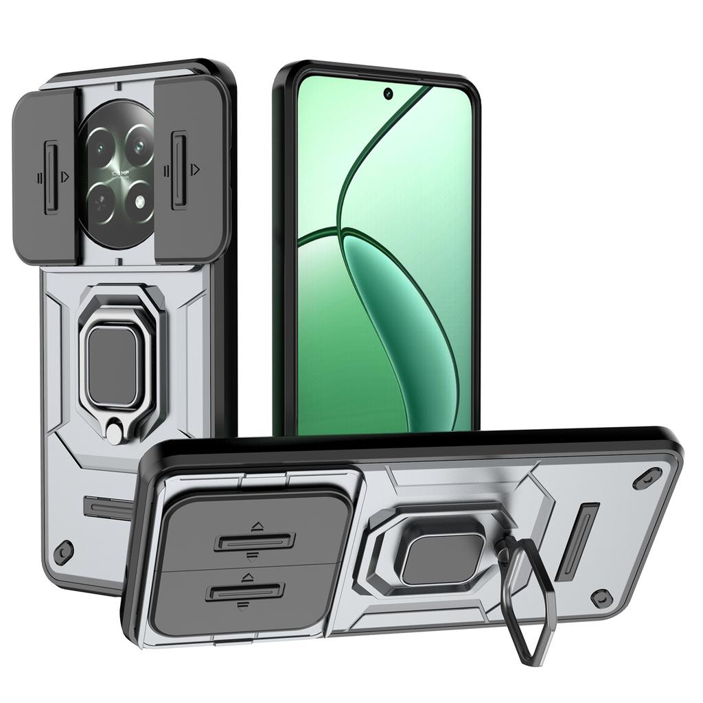 For Realme 12 5G Case PC+TPU Impact-Resistant Phone Cover with Slide Lens Protection