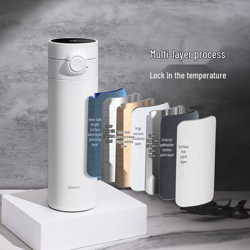 QUANGE 316 Stainless Steel Temperature Display Thermos Mug