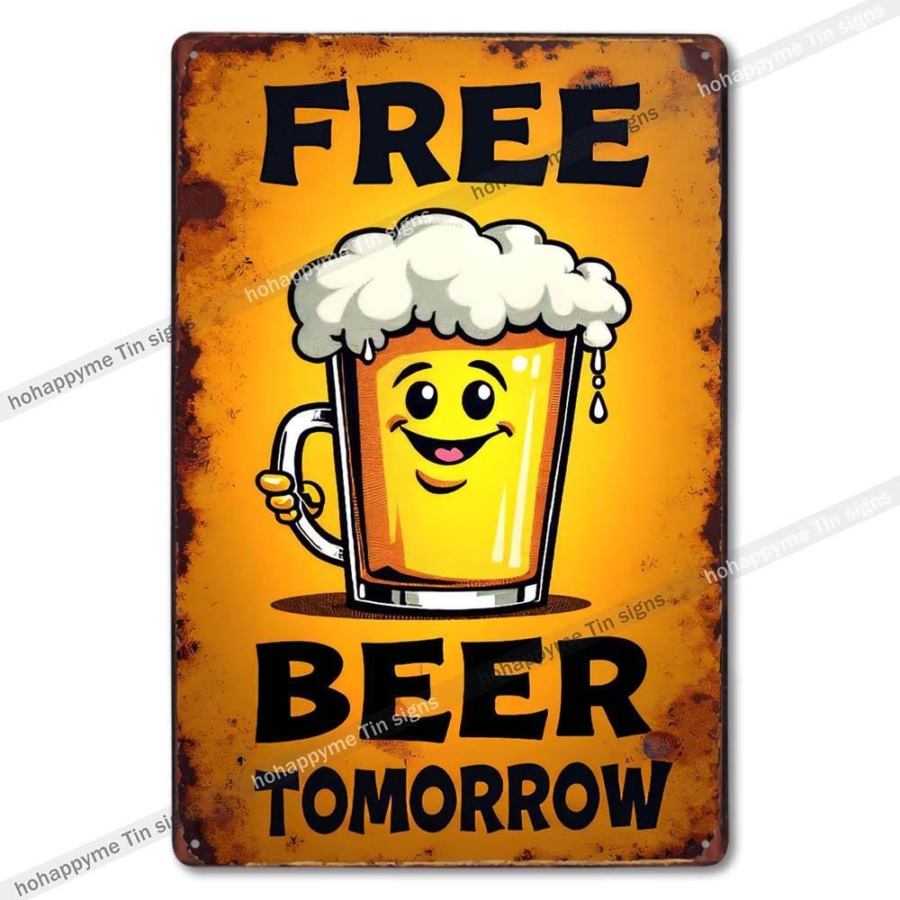 Retro Collectible Beer Tin Sign Metal Plaque Man Cave Garage Shed Decoration - 8x12in 20x30cm
