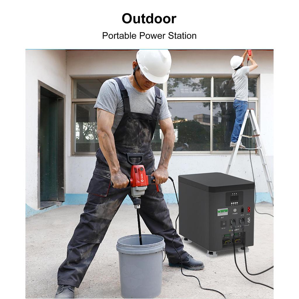 Station d'énergie portable 6200W Cellule de batterie LiFePO4 Contrôleur MPPT Onduleur à onde sinusoïdale pure Lampe de poche pour le camping Panneau solaire US