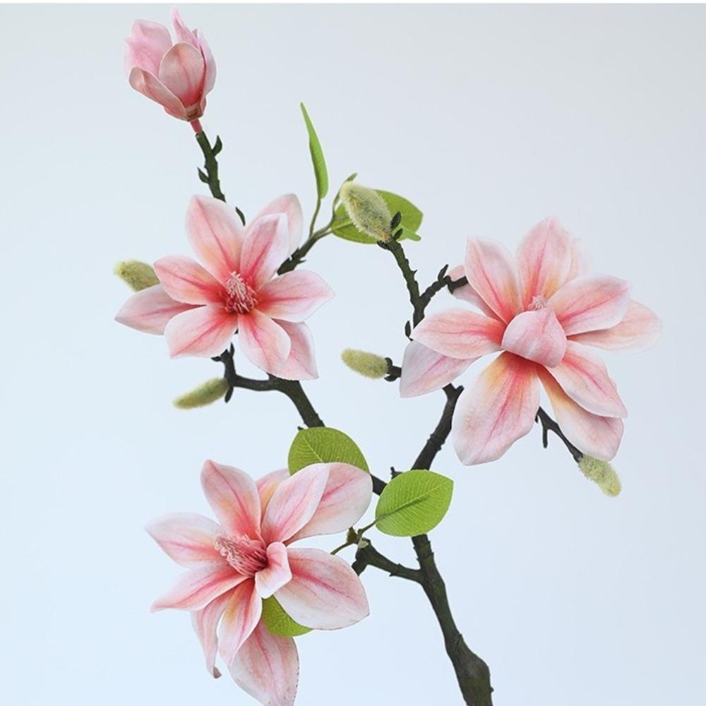 Handmade Artificial Magnolia Flower Realistic Fake Silk Flower Simulation Orchid  Landscape Design