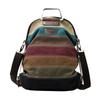 Schoolbag1011 New Crossbody Canvas Bag Multifunctional Portable Shoulder Bag Contrast Color Striped Backpack Women's Bag