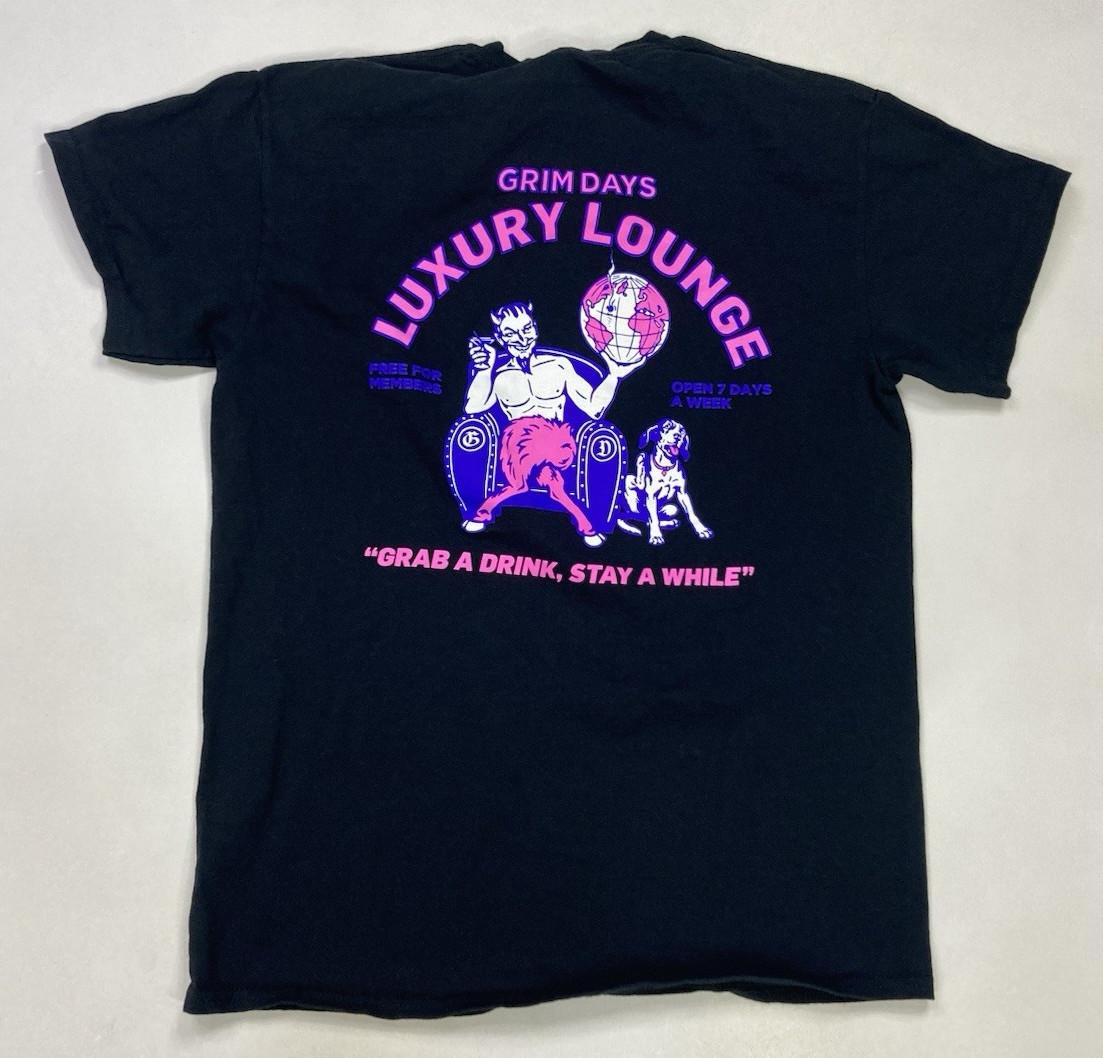 Grim Days Luxury lounge Graphic T-shirt Men Medium Black Short Sleeve L