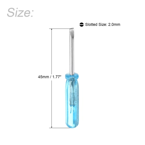uxcell Mini Flathead Screwdriver, 2.0mm x 45mm, Durable, for Repairing Small Appliances, Pack of 2