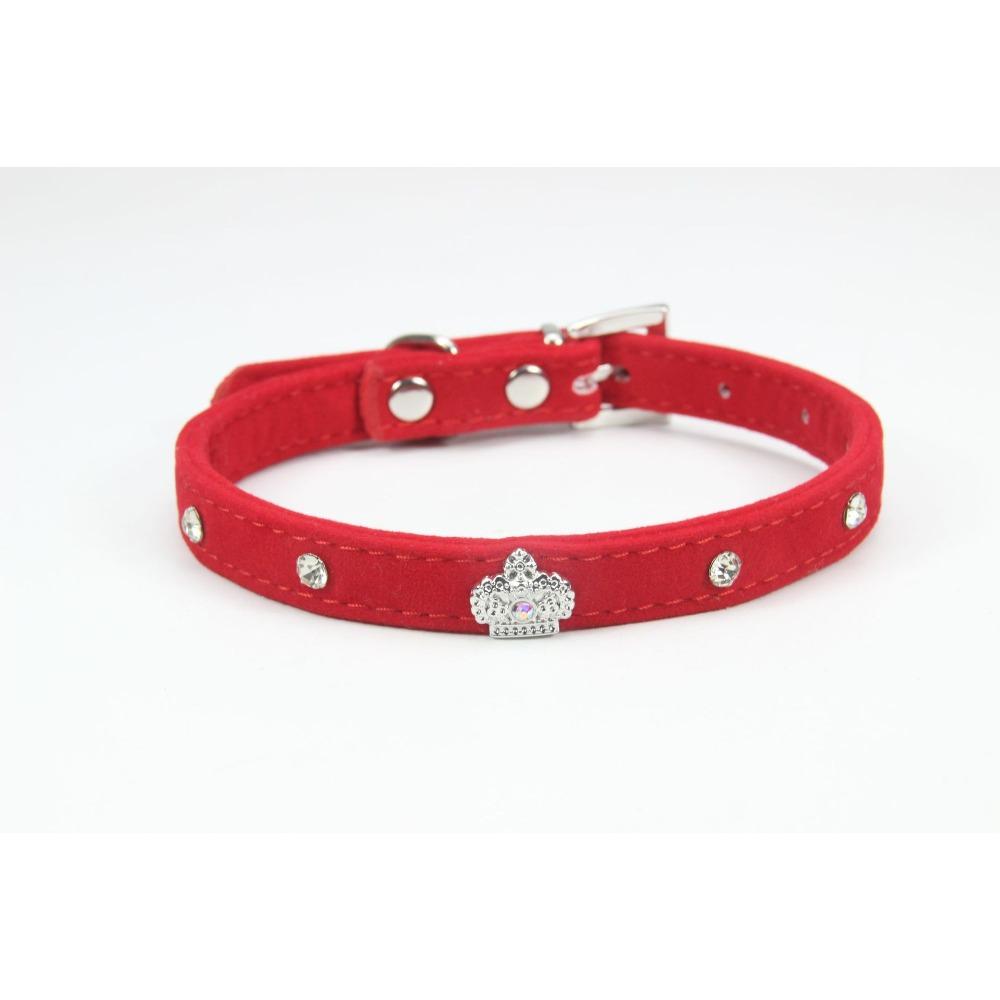 

Winter Casual New Year s Pet Cat Collar Crown Diamond + Mi Rivet Flannel Small and Medium Scarf Rope XS#1.3*25cm красный