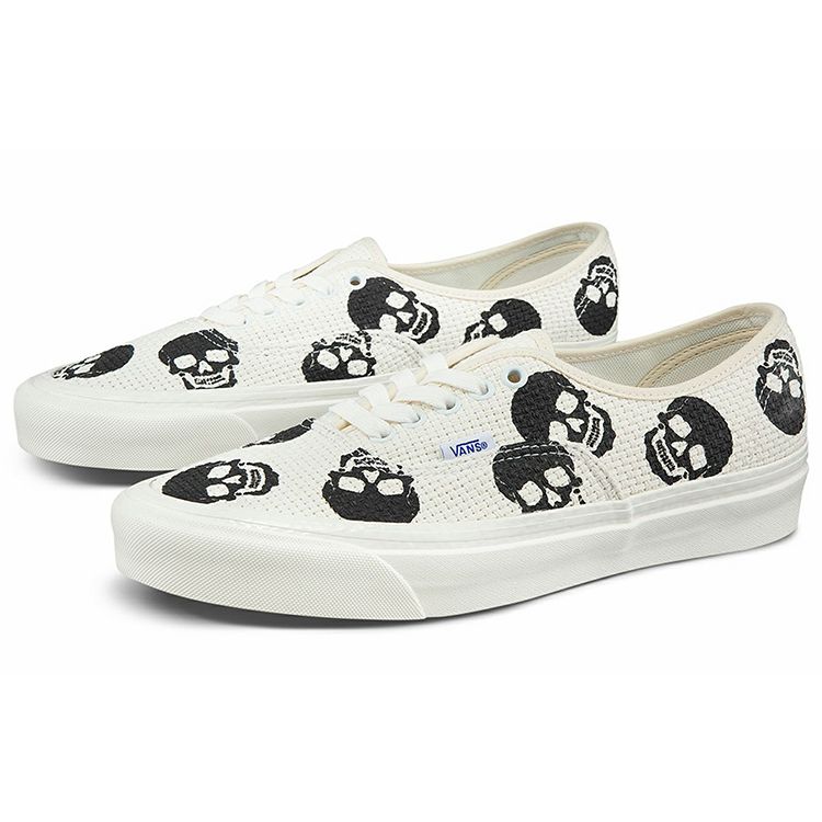 Vans Authentic 44 DX Anaheim Factory - Needlework Skull Unisex Sneakers White Black VN0A54F29GN