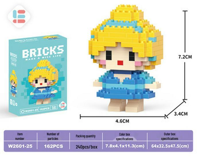 Cartoon Figurine Compatible Lego Bricks: Educational Micro Bricks Assemble Toy for Children