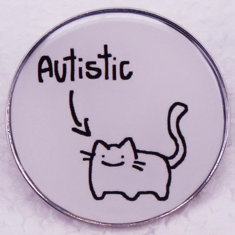 Autism Cat Brooch - Fun Meow Meow Cult Friendship Accessory Gift
