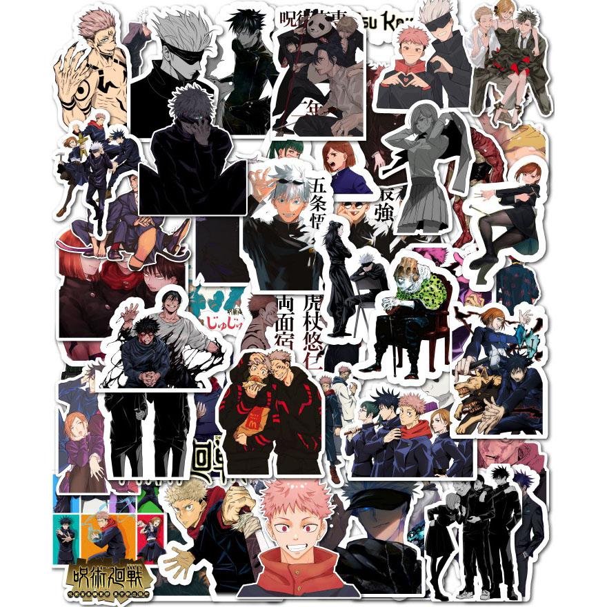 50Pcs Jujutsu Kaisen anime stickers based on the Japanese manga can be used to decorate computers or as gifts or holiday presents
