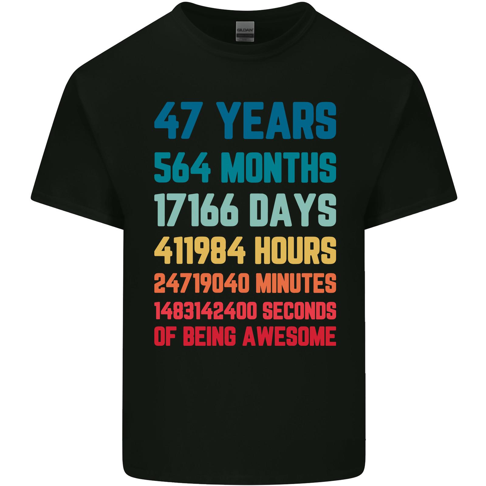 47th Birthday 47 Year Old Mens Light Cotton T-Shirt Mens Womens Tees Top M