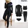 Fruitry WoMen Rashguard Set M 2xl sliMMing One Piece swiMsuit Zip Up