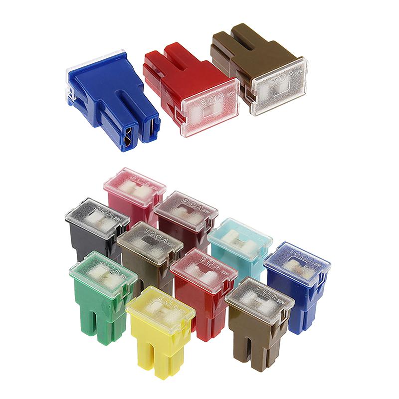 5Pcs Automobiles Fork Bolt Fuses 20-120A Square Car Fuse Box Waterproof Sockets Car Square Head Large Plug-In Fuses