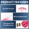 INFINAUTO Universal Car Shift Knob for Automatic and Manual Clear Pink with 2 1 Set Vehicles, Acrylic, Adapters,