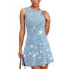 Women's Summer Dress Casual Sleeveless Round Neck Floral Print Vest Sundress
