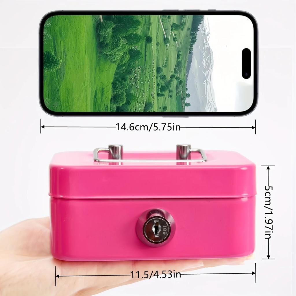 Creative Portable Piggy Bank Storage Box with Key Lock. Household Children's Loose Change Hand-held Storage Box