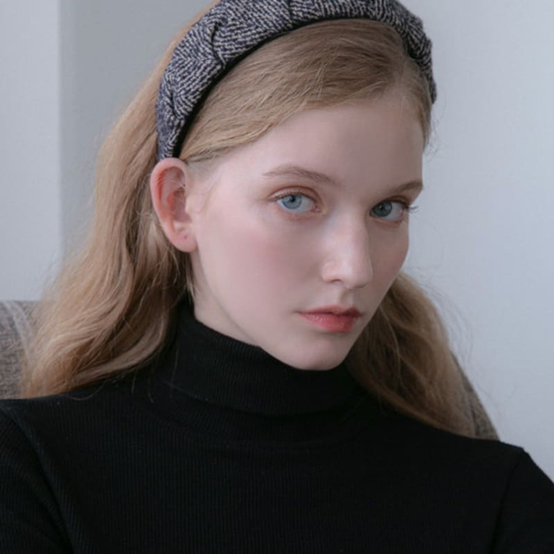 

Жан Поль Кларисс Шерстяная Повязка на Голову в Елочку JP-22-210HB black