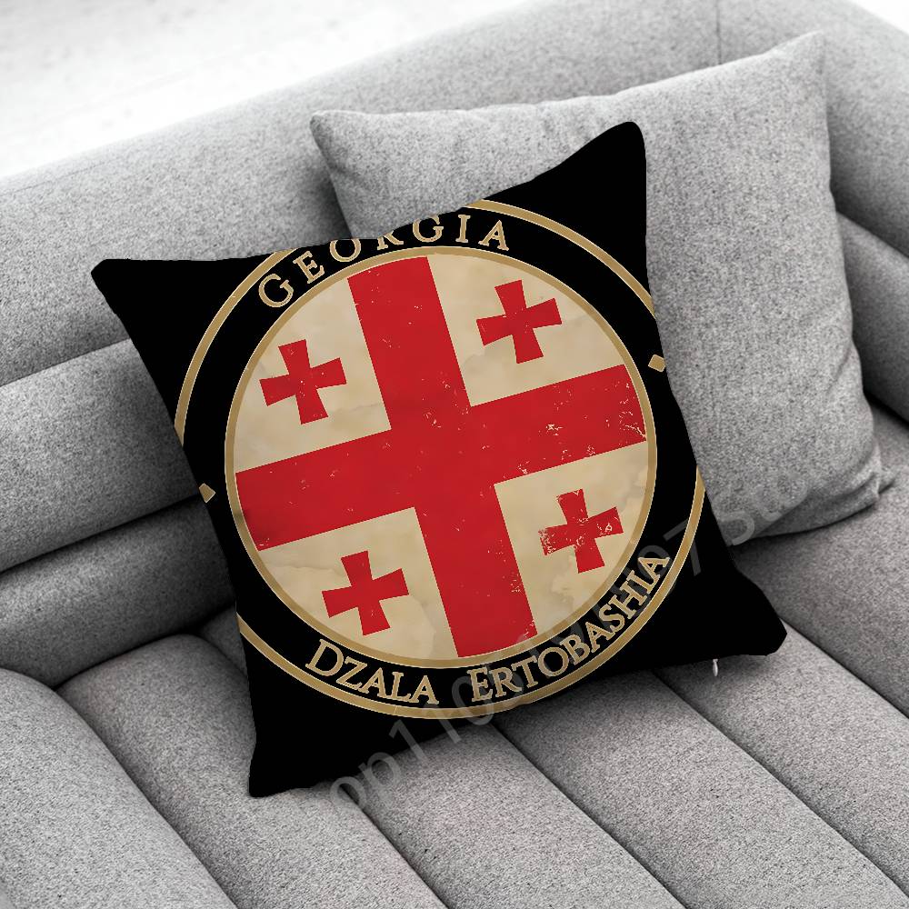 Georgia Tbilisi Passport Flag Map Throw Pillow Case For 45cm 40cm 30cm 50cm 55cm Square Home Pillowcase Case