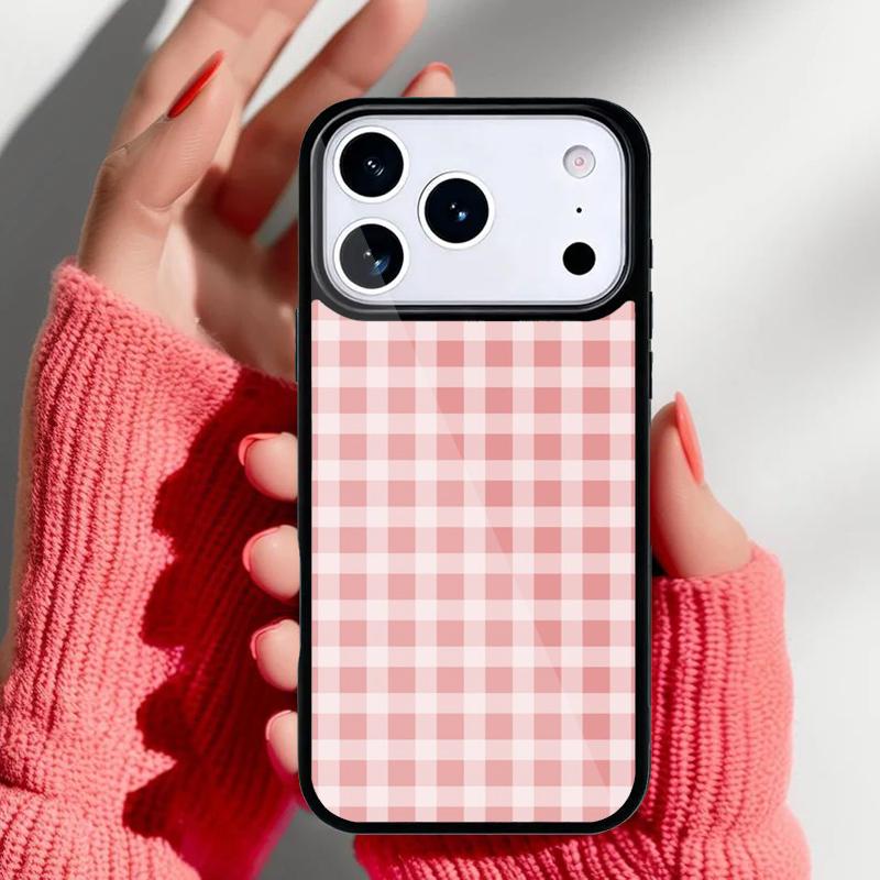 Pastel Gingham Phone Case for iPhone 17 Air 16e 15 14 13 Pro Max Back Cover for 12 11 Pro Coque