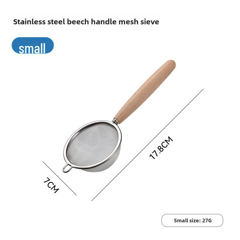 

Сито для муки и фильтр для сока из нержавеющей стали 304 с деревянной ручкой Small 7CM