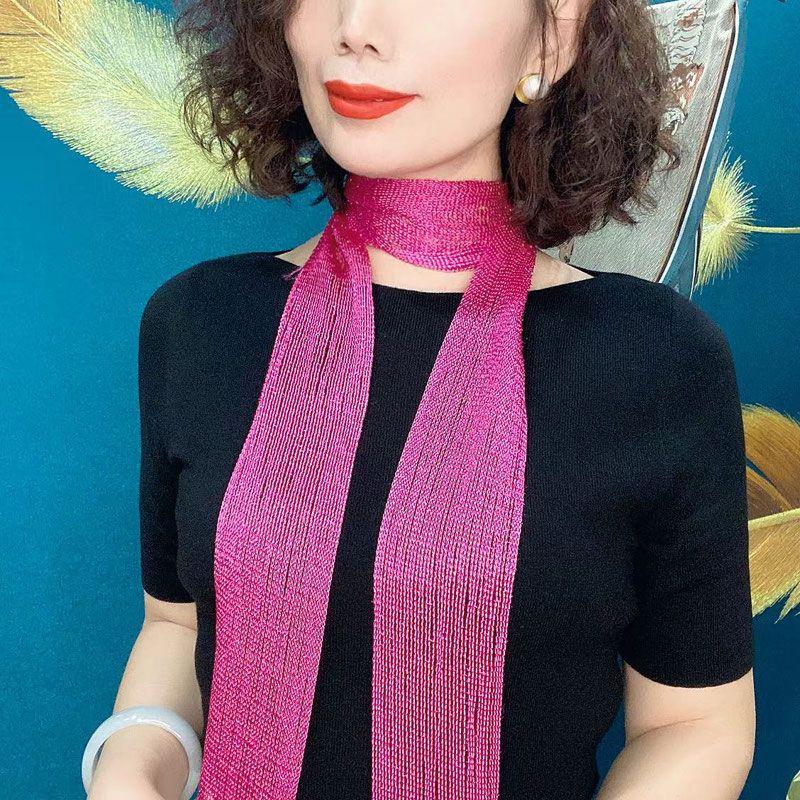 Four Seasons with Streamer Towel Temperament Fashionable Women Summer Scarf