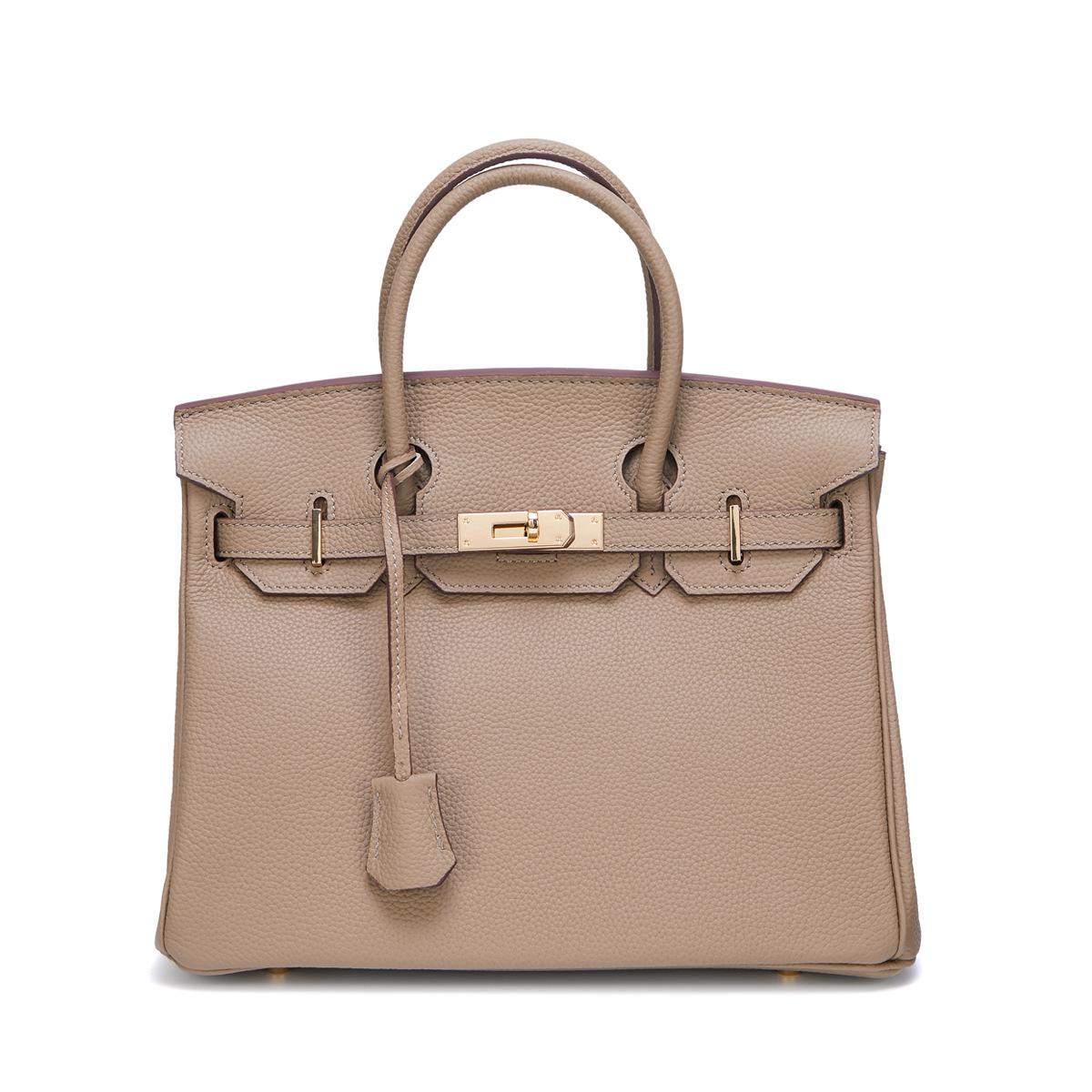 

Новая женская сумка Togo из коровьей кожи с мелкозернистой золотой пряжкой и платиновым покрытием для носка, большая вместимость, женская сумка 35x15x25cm strapless светло-серый