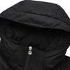 FILA Logo Print Long Hooded Down Jacket Unisex Outerwear Black F51U248901F-NV
