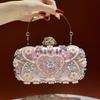 Modische Kombination aus bestickter kleiner Handtasche mit Diamanten, Hochwertige Clutch-Tasche, Exquisite Abendtasche