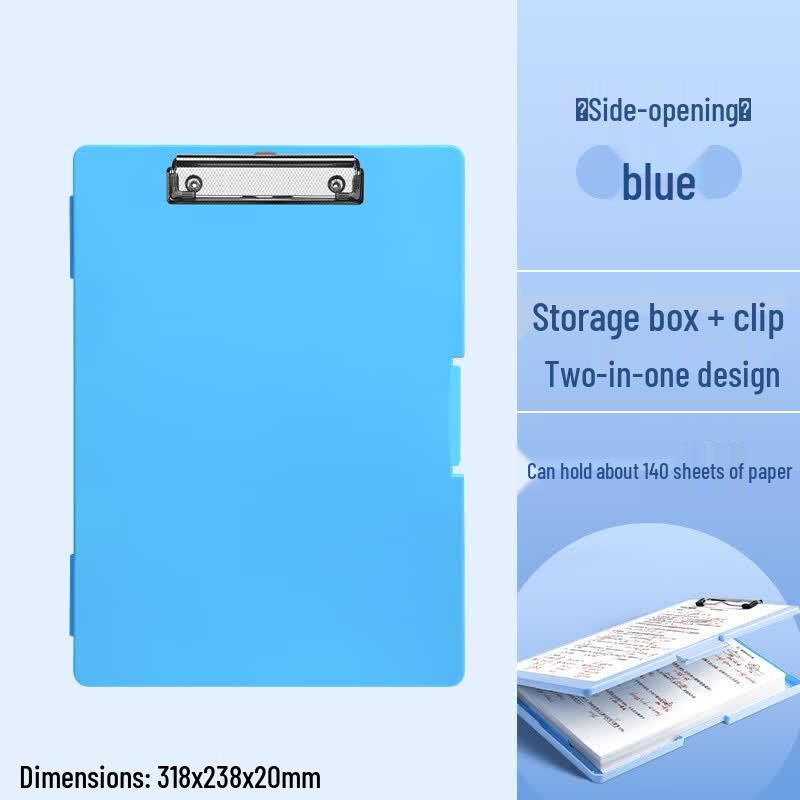 A4 Plastic Writing Pad Clipboard with Storage Box