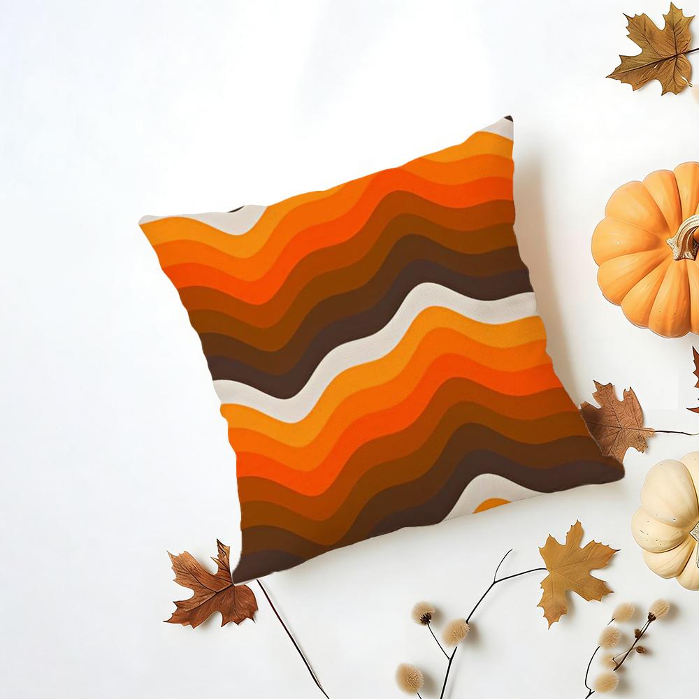 Vibrant Modern Rainbow Series Geometric Print Cushion Cover Washable Linen Pillowcase Soft for Daily Sofa Bed Home Room Decor