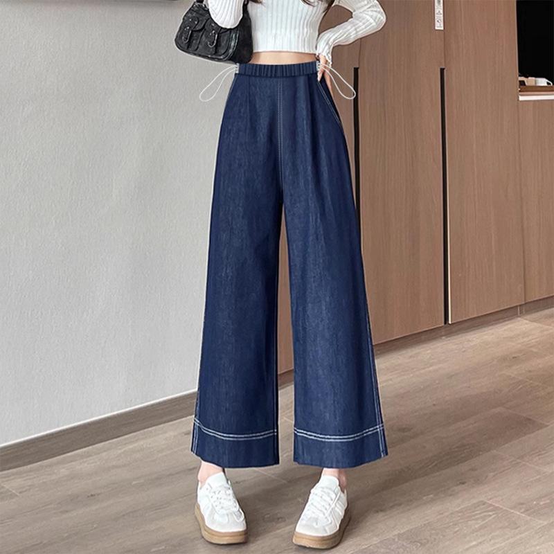 

Maternity Straight-Leg Jeans with Drawstring Large синій