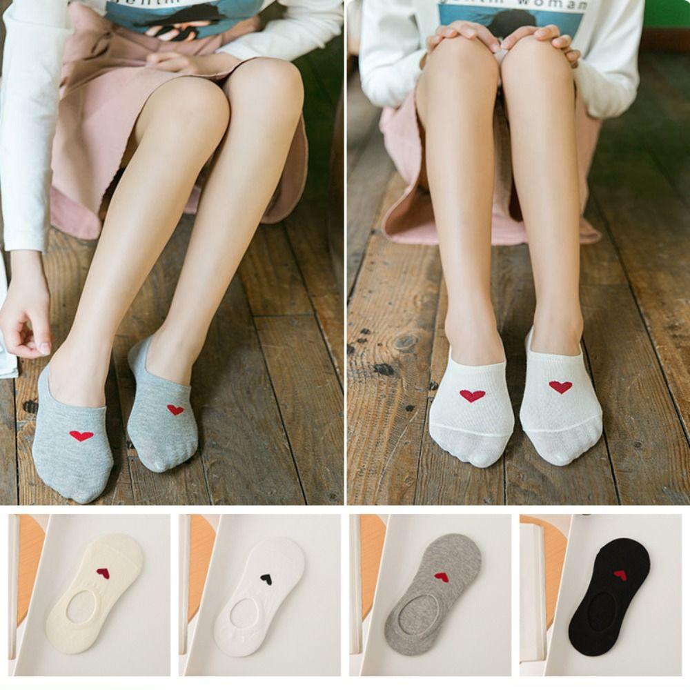5Pairs Low Cut Boat Socks Sweet Invisible Socks Cute Short Tube Socks  Outdoor