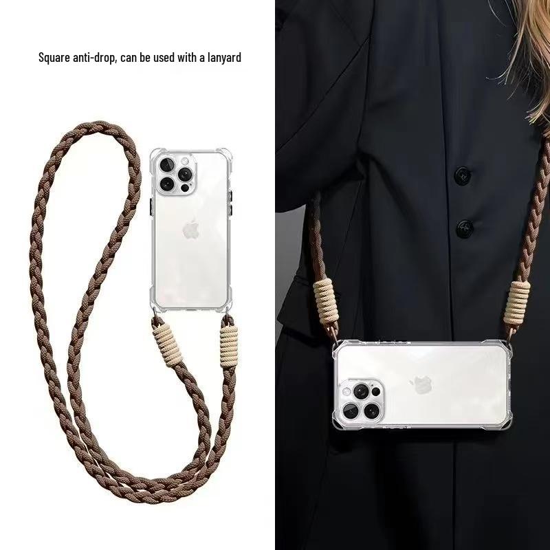 Transparente quadratische Lanyard-Hülle für Apple iPhone 11/13/14/15/16/XR/XS - Vollständige Abdeckung
