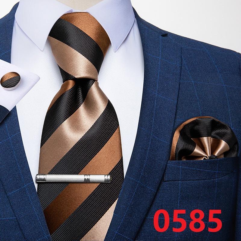 Luxury Blue Paisley Silk Tie Set For Men Floral Men's Wedding Neck Tie Pocket Square Cufflinks Tie Clips Men's Gift