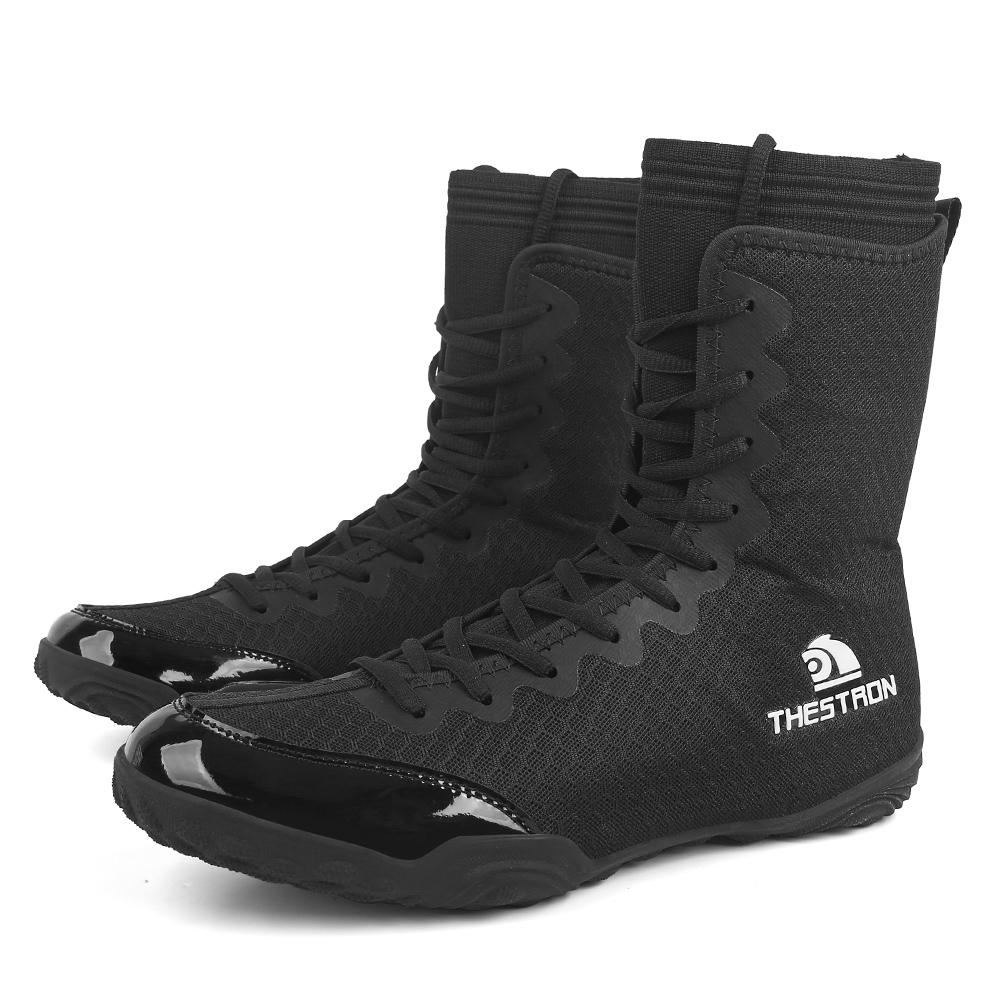 2026 Worstelschoenen Heren Comfortabele Boksschoenen Heren Topkwaliteit Vechtschoenen Voor Man Professionele Sportschool Trainingsschoen Boksen 39 black