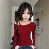 Unique, beautiful, super-good-looking top, women's spring new French design, niche fashion temperament, long sleeves