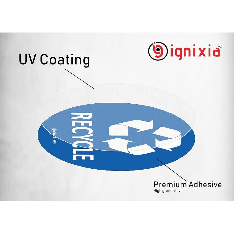 IGNIXIA Trash Recycle Compost Stickers to Organize Trash- Premium Vinyl Sticker for Trash Can, Compost Bin, Recycle Bin- (Pack of 6) for Metal Trash