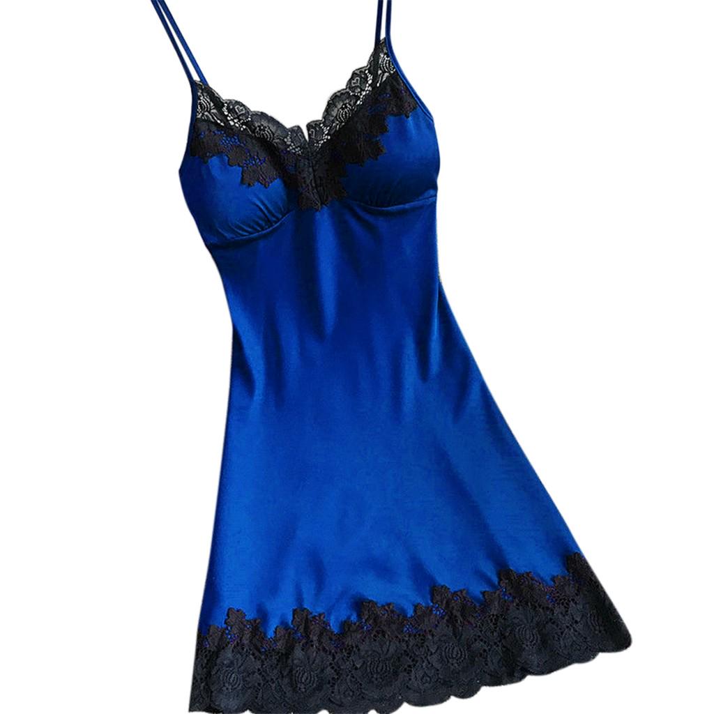 Satin Sleepwear Women Ladies Nightwear Nightdress Sexy Lingerie