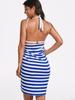 European & American Striped Sexy Beach Wrap Sling Holiday Dress