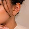 Triple Huggie Stacked Earrings for Women Gold Chain Drop Dangle Earrings Cute Statement CZ Earrings Trendy Dainty Jewelry Gift