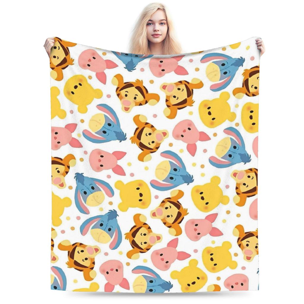 Cute Kawaii Blankets Winnie The Pooh Fuzzy Throw Blanket Bedding Couch Personalised Soft Warm Bedspreads