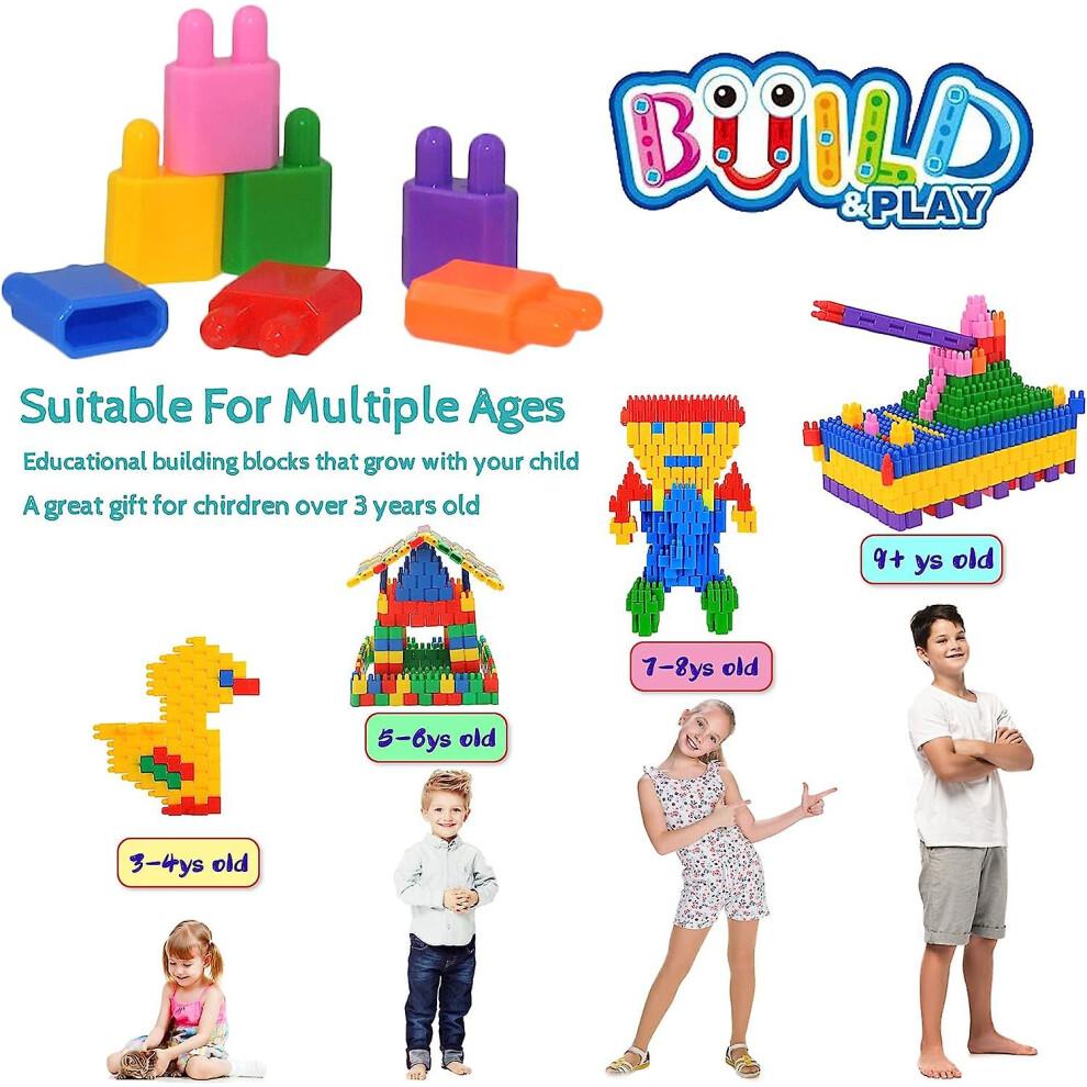 Kinder 600 Stück Set Bausteine Konstruktionsspielzeug - Lernspielset Stem Spielzeug Set Pädagogisches Set Kind Gehirnentwicklung Vorschule Kindergarten Spielzeug