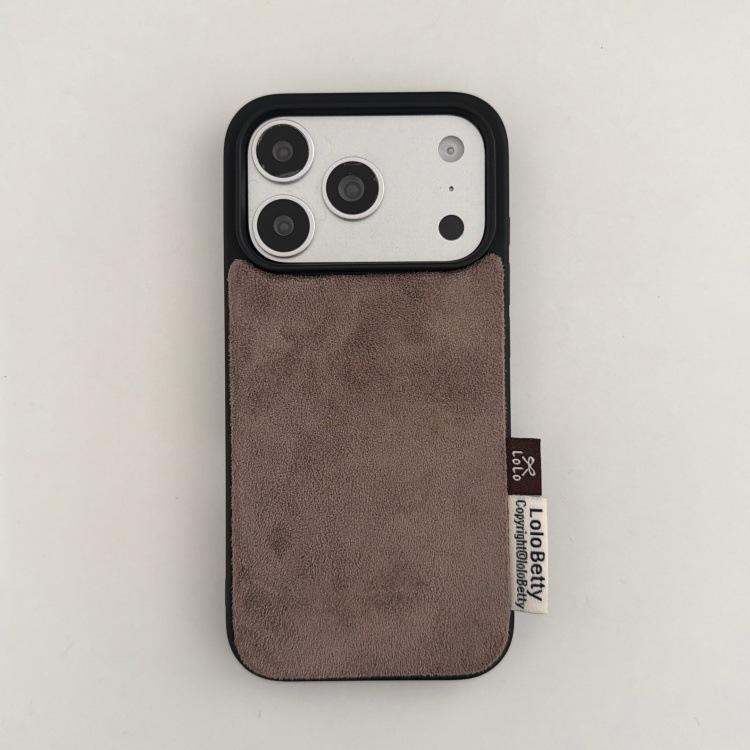 Autumn/Winter Retro Solid Suede Plush iPhone 17 Pro Max/16P/15/14 Case