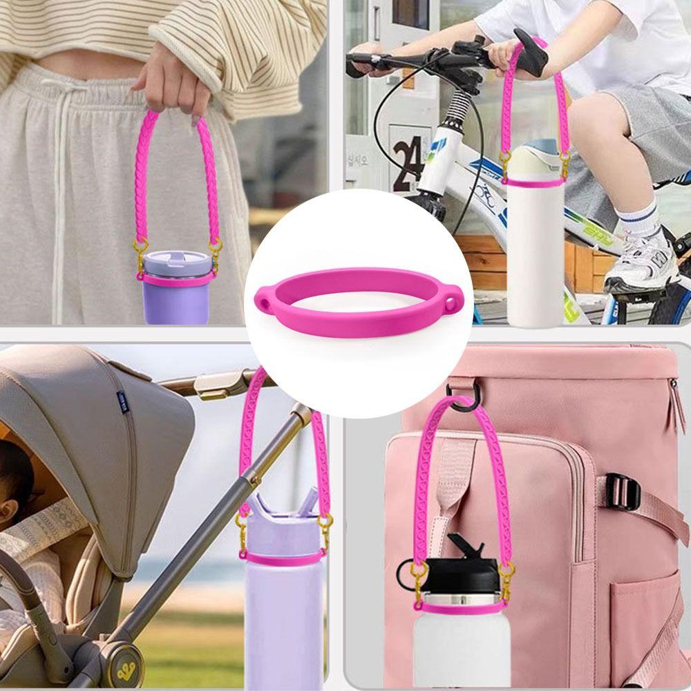 Bottle Sleeve Silicone Drawstring Ring Portable Silicone Ring Strap for Stanley Cup