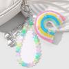 Lovely Heart Keyrings Star Keyholders Braided Rope Keychain Rainbow Car Key Rings Bag Charm for Bag Backback Decoration