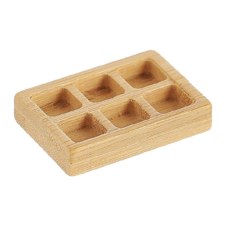 Simple Wood Grid Organizer For Dollhouses Accessories Interactive Pretend Play Toy
