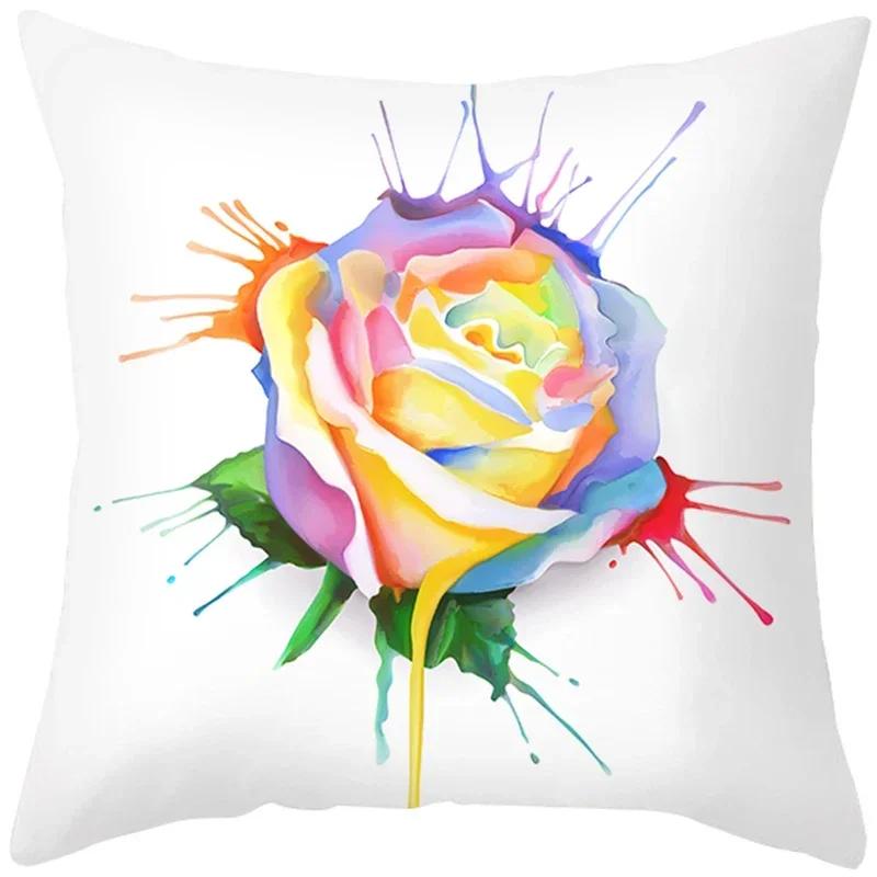 Leaf Throw Pillow Office Sofa Spring Home Decor case Square Flower Cushion Cover