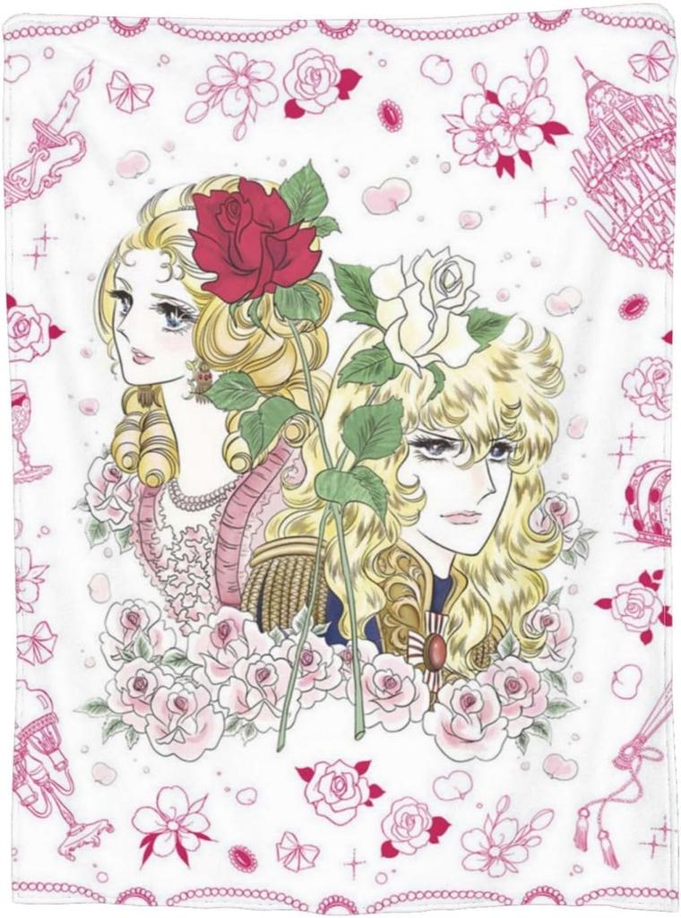 The Rose of Versailles Blanket, Fluffy Flannel Blanket, Stylish All-Season Washable Throw Blanket, Warm and Cute, 80"x60